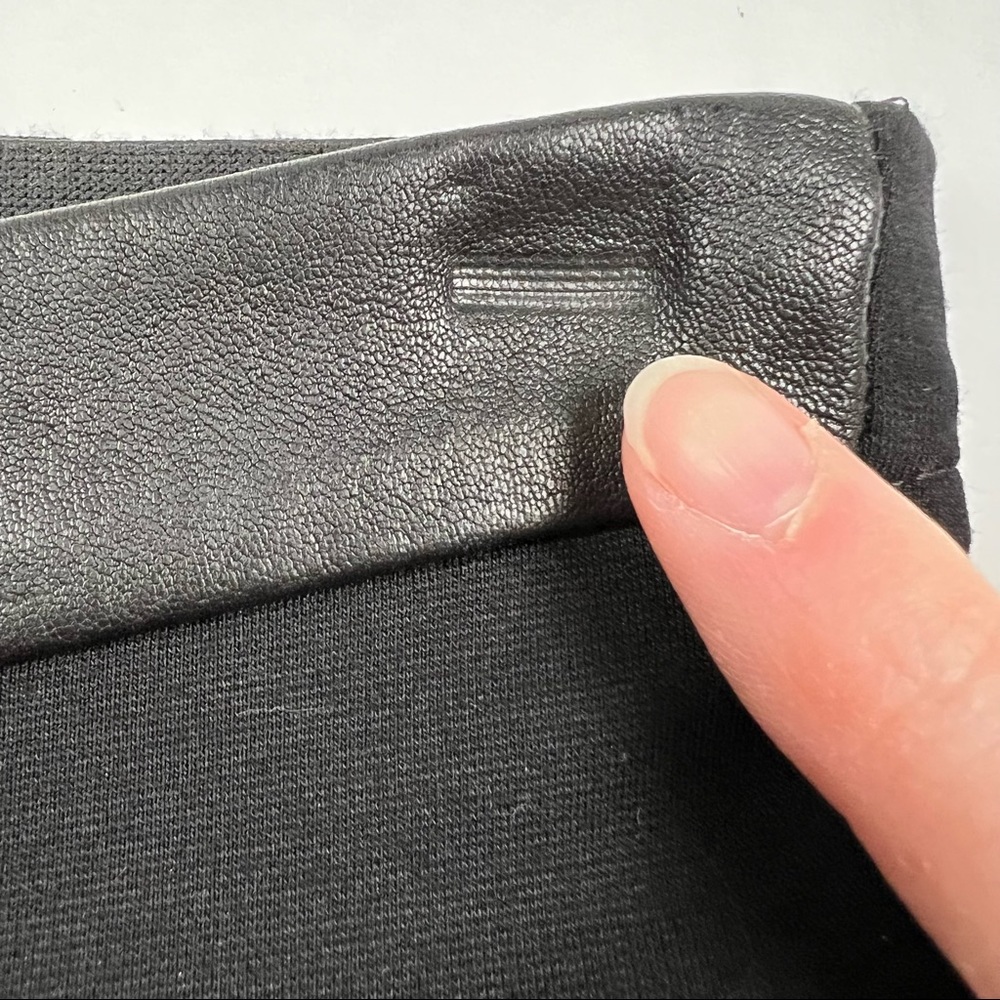 OWO Helmut Lang - Black Lambskin Leather & Cotton Combo Pull on Leggings, Size 2 - Picture 16 of 16